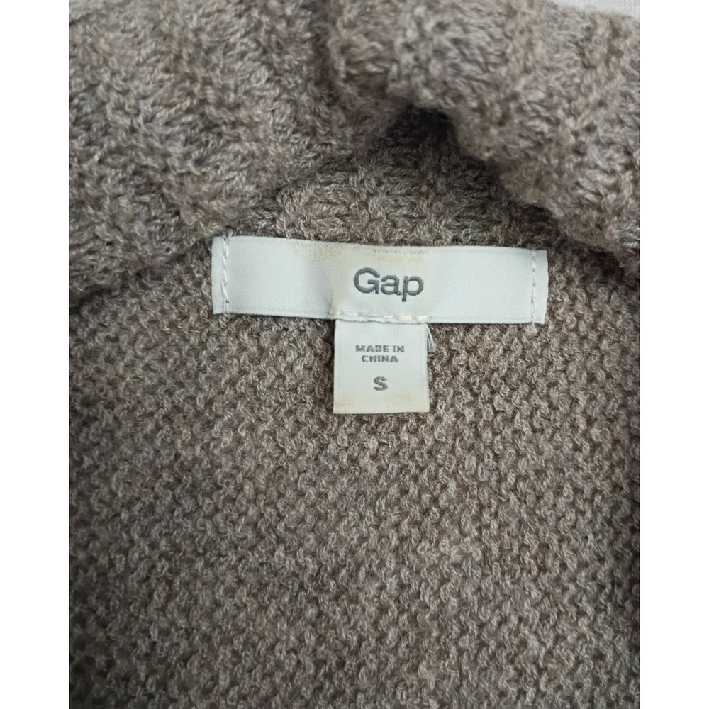 Gap Women Taupe Brown Wool Blend Sleeveless Draped Asymmetrical Cardigan Vest S - Picture 4 of 8